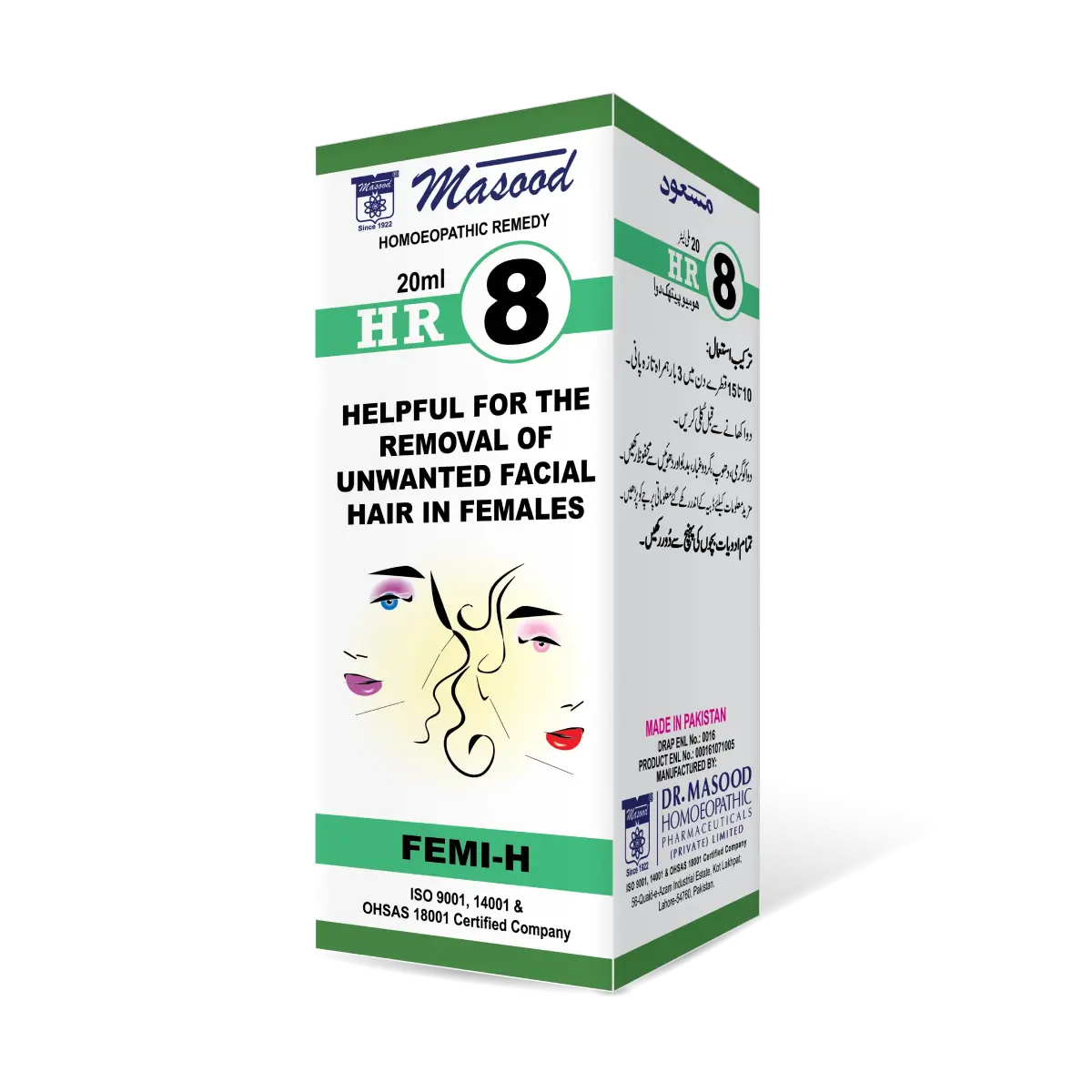 HR-08 (FEMI-H) – Facial Hair (Female) Drops - Dr. Masood